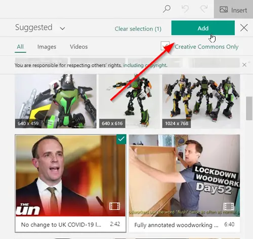 How to Search and add Content to Microsoft Sway - 4