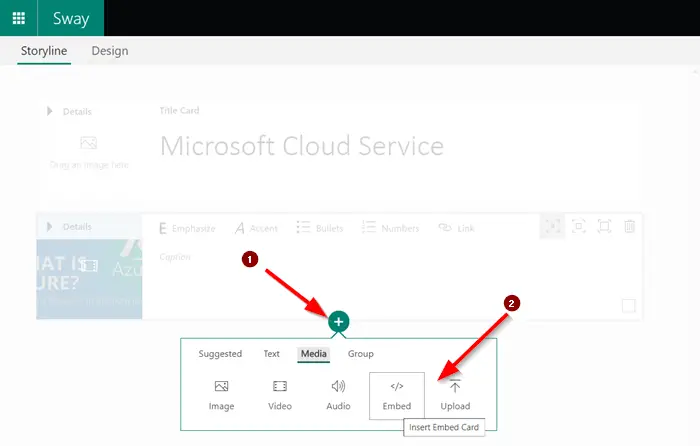 How to embed content in Microsoft Sway