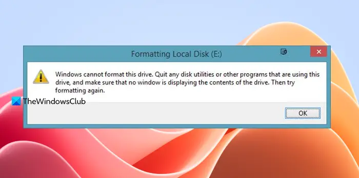 windows cannot format this drive error