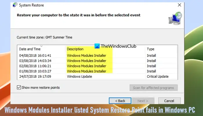 windows modules installer system restore fails