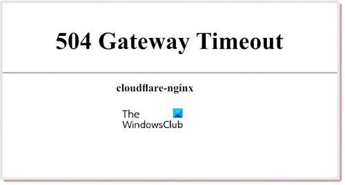 504 Gateway Timeout