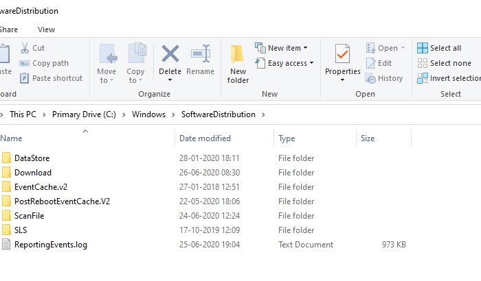 Clear Windows Software Distribution folder