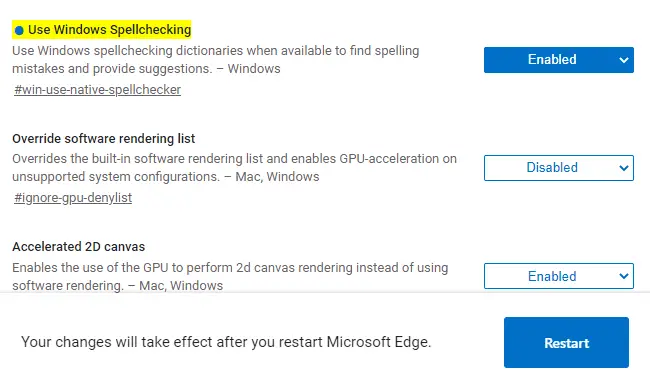 Enable Windows Spellchecker in Microsoft Edge