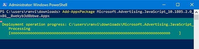 Как установить пакет .Appx с помощью PowerShell