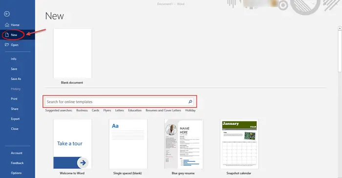 How To Search For Online Templates In Microsoft Word