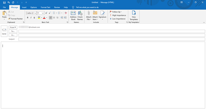 How to create a new email in Outlook app using its features
