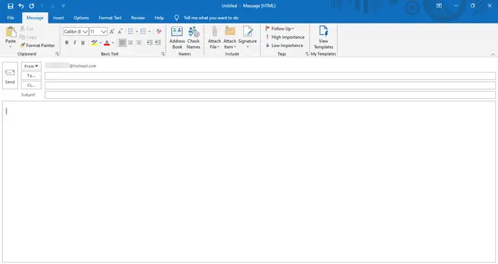 How to create a new email in Outlook app using its features