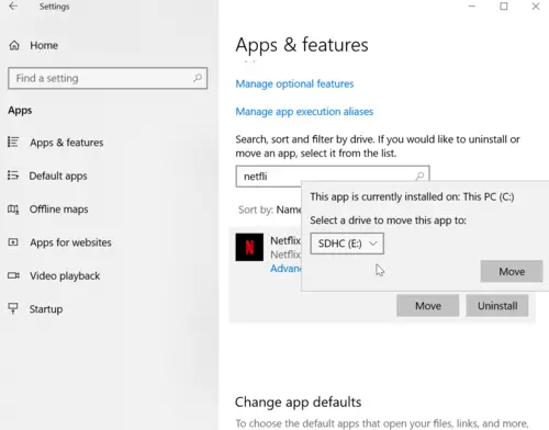 change the Download Location in Netflix on Windows 10