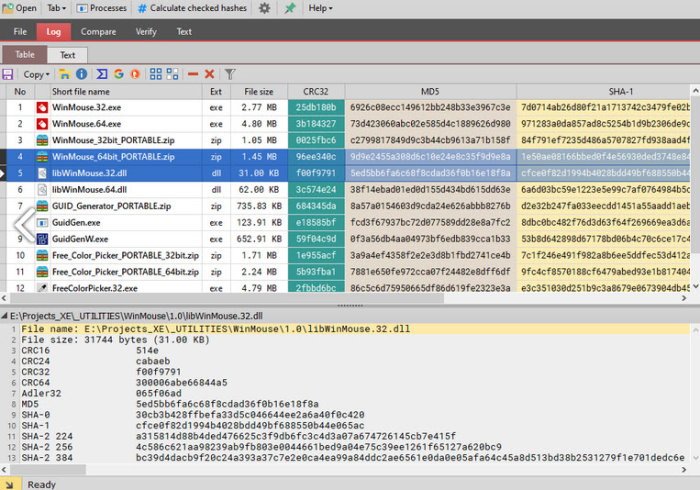 Calculate and verify checksum and hashes of files with PS Hash