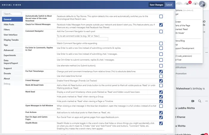 Social Fixer Customize Facebook