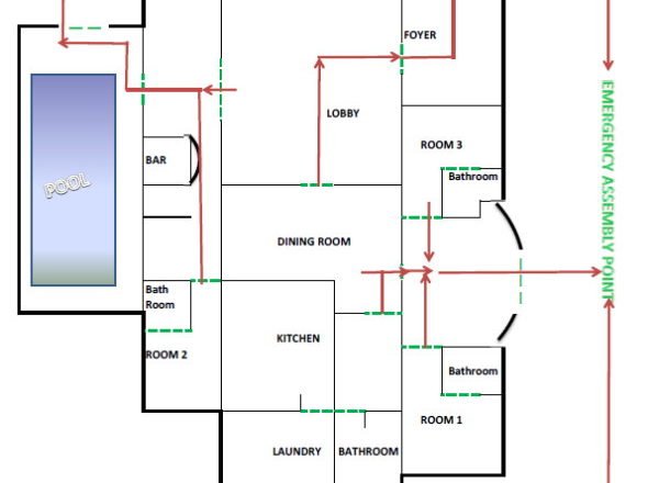 Floor Plan designed with Microsoft Office Excel with no gridlines