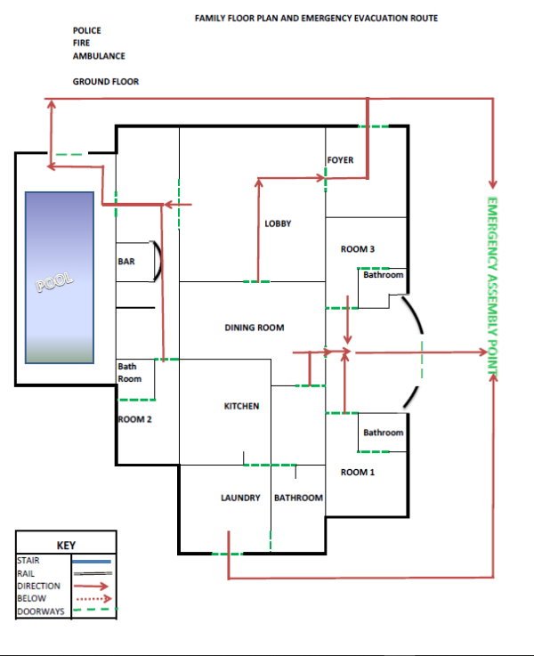 Floor Plan designed with Microsoft Office Excel with no gridlines