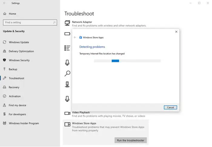 Run Windows Store Apps Troubleshooter