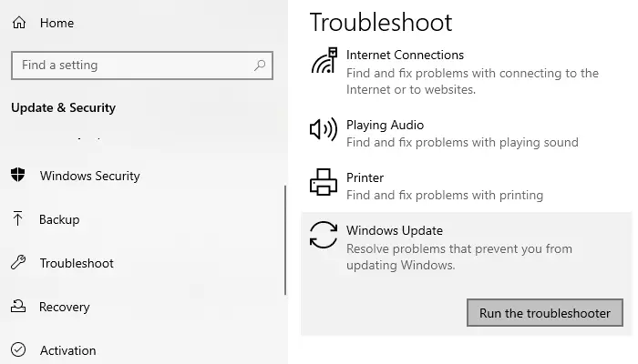 Windows Update Troubleshooter