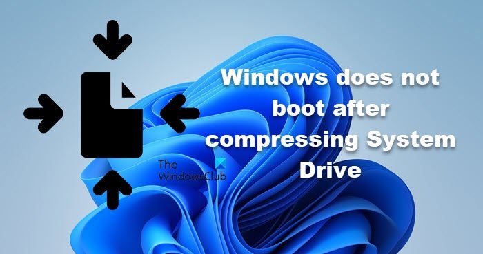 Windows does not boot after compressing System Drive
