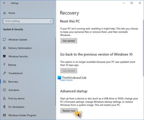 How to access and use Advanced Startup options in Windows 11