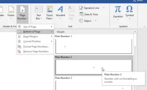 Adding, Removing, or Inserting Page Numbers in Word