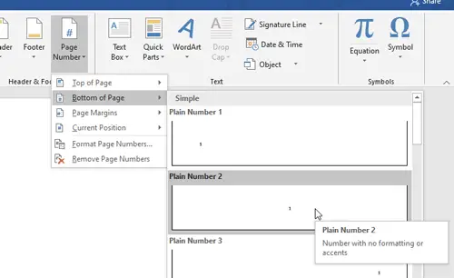 How to add a page number in Word