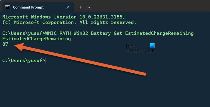 check Battery level using Command line