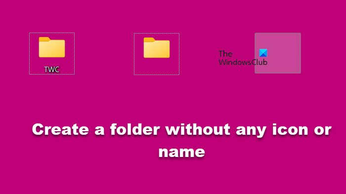 create a folder without any icon or name