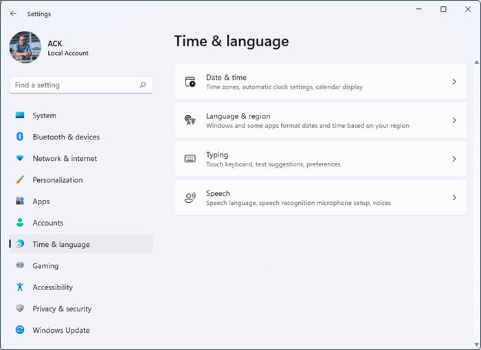 change Language in Windows 11