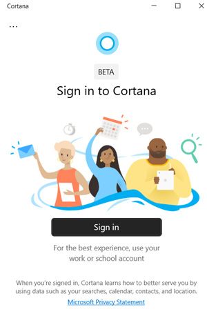 Cannot Sign in to Cortana app on Windows 10