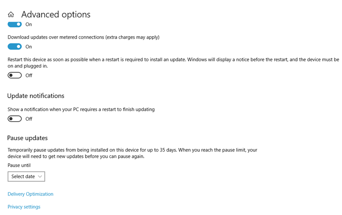 Defer update Windows 10