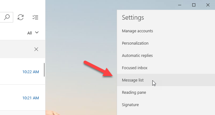Enable  disable  manage  use Swipe actions in Mail app of Windows 10 - 86