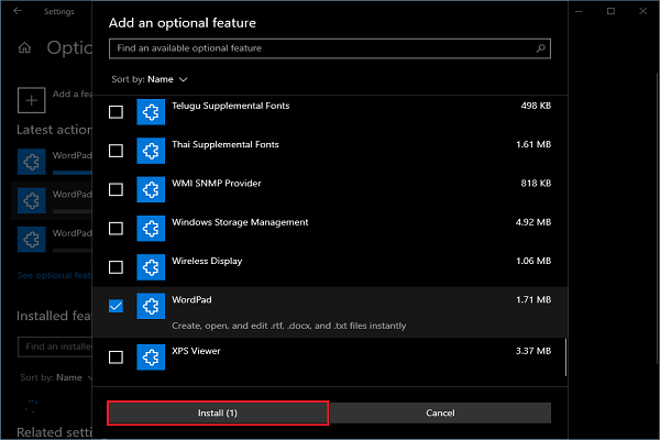 Uninstall and Reinstall WordPad