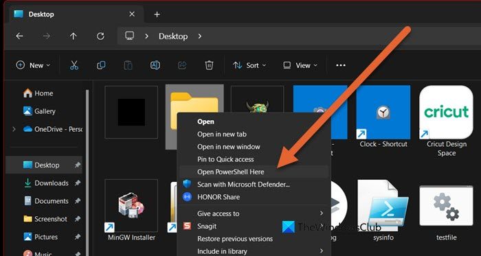 add PowerShell to Context Menu in Windows 