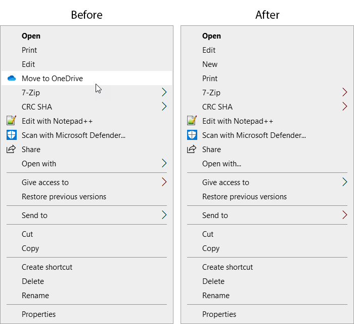 Remove Move To Onedrive Context Menu