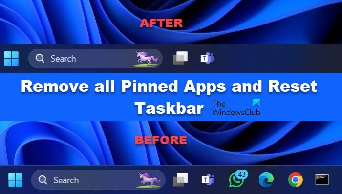 remove all Pinned Apps and Reset Taskbar