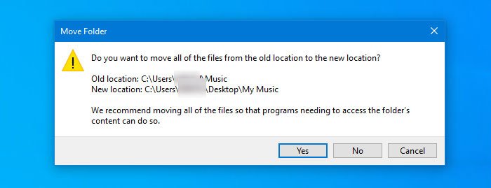 Restore default location of Library folders