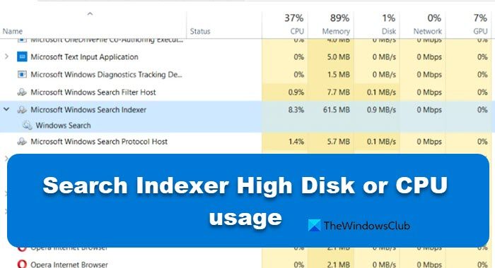 Search Indexer High Disk or CPU usage