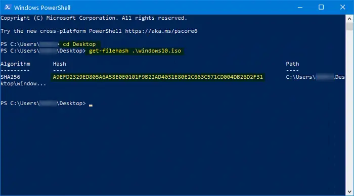 How to verify Windows 10 ISO file hash using PowerShell