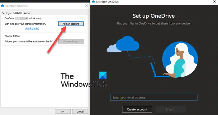 Add multiple OneDrive Accounts in on PC