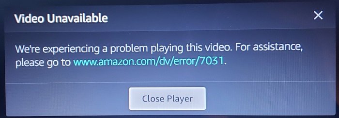Fix Amazon Primevideo Error Code 7031