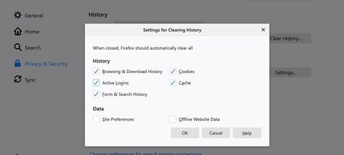 Automatically clear Firefox Cookies, Cache, History on exit