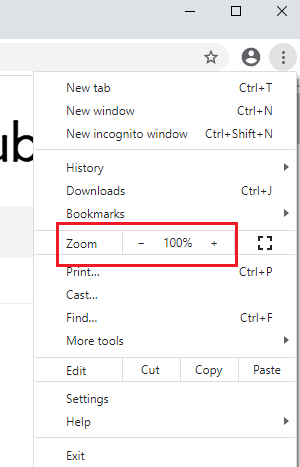 Change Google Chrome’s default text size using the Zoom tool 