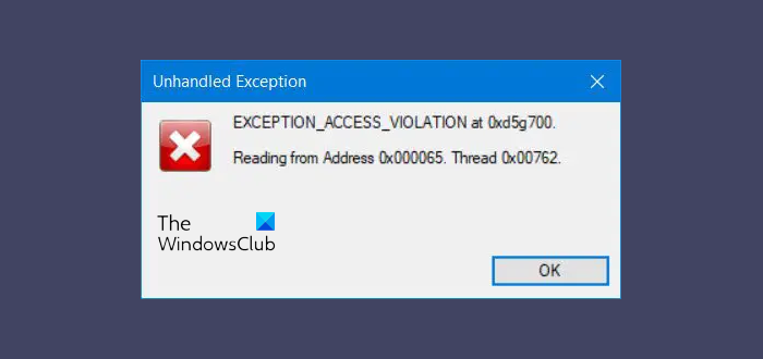 EXCEPTION_ACCESS_VIOLATION Reading Address