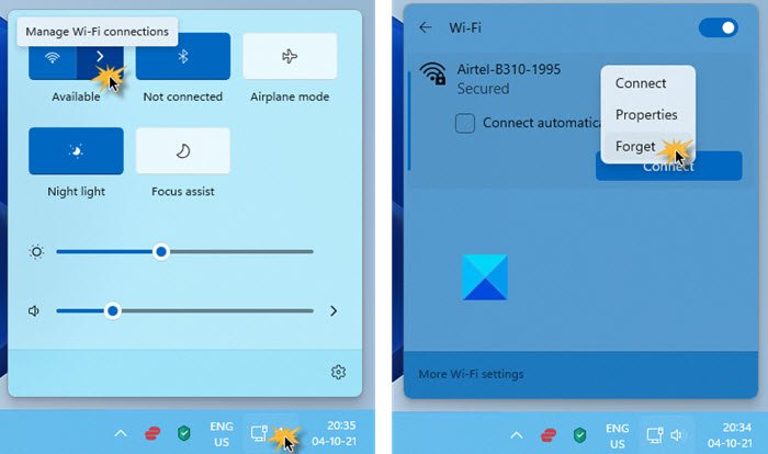 So Vergessen Sie Wi-Fi-Netzwerke In Windows 11