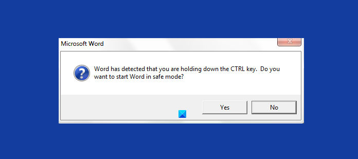 Open Word document in Safe Mode