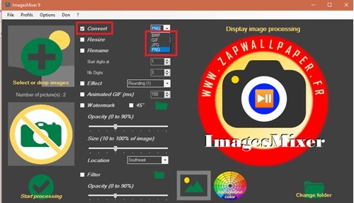 ImagesMixer bulk image processing tool