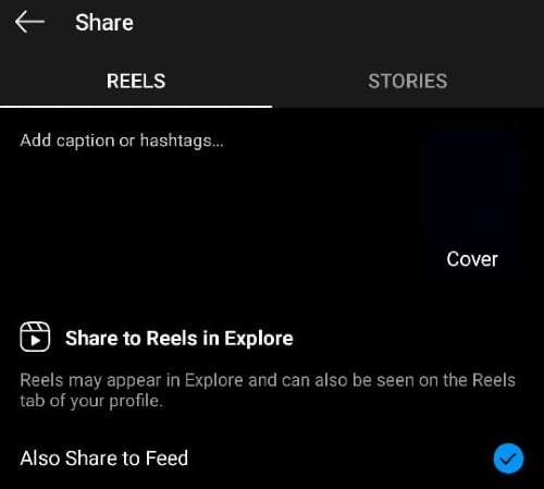 Instagram Reels Share