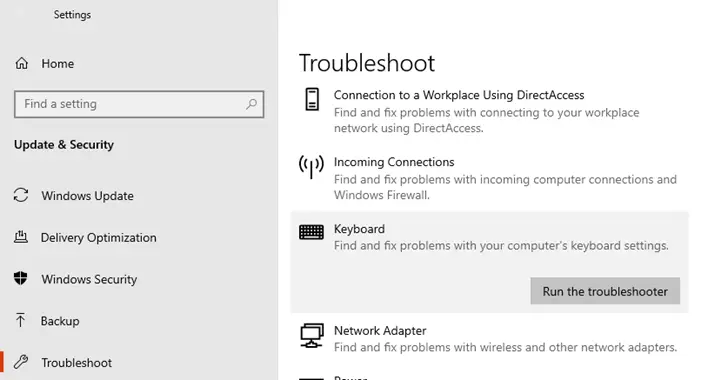 Keyboard Troubleshooter to fix lag