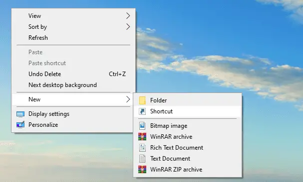 New desktop shortcut