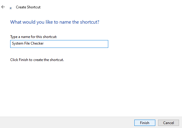 Naming the desktop shortcut