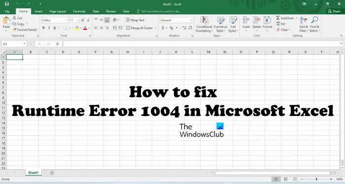 Runtime Error 1004 in Microsoft Excel