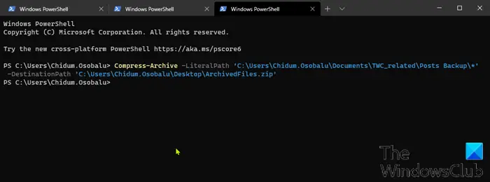 How to Zip files using PowerShell in Windows 10