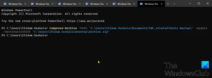 Updating destination zip folder using PowerShell